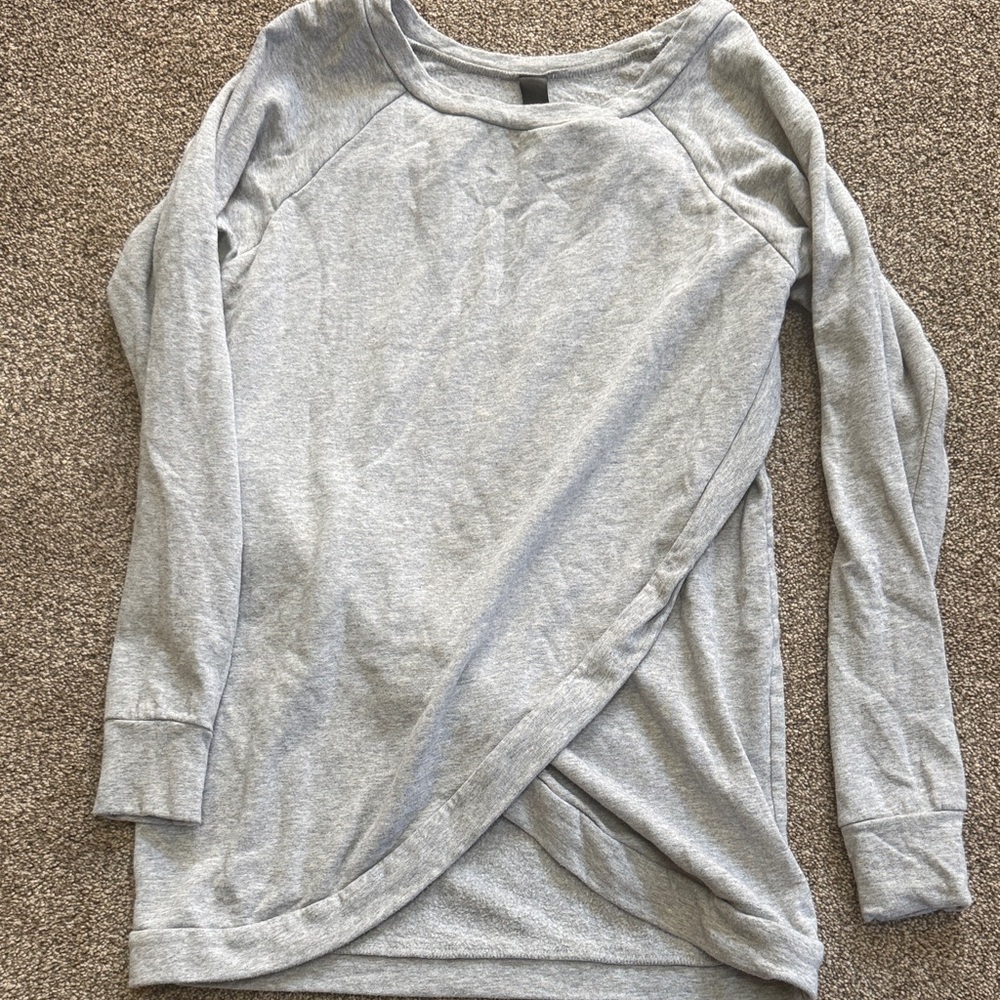 Haute Body Gray Long Sleeve Nursing Top